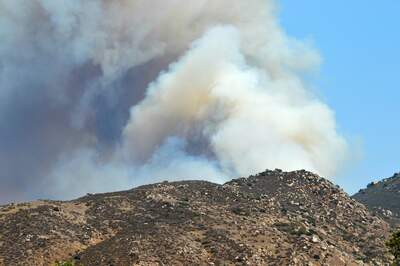 wildfire smoke hillside